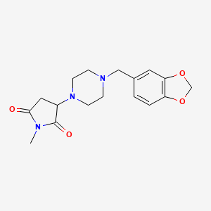 molecular formula C17H21N3O4 B4943819 3-[4-(1,3-benzodioxol-5-ylmethyl)-1-piperazinyl]-1-methyl-2,5-pyrrolidinedione 
