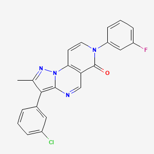 molecular formula C22H14ClFN4O B4943834 3-(3-chlorophenyl)-7-(3-fluorophenyl)-2-methylpyrazolo[1,5-a]pyrido[3,4-e]pyrimidin-6(7H)-one 