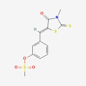 molecular formula C12H11NO4S3 B4943844 3-[(3-methyl-4-oxo-2-thioxo-1,3-thiazolidin-5-ylidene)methyl]phenyl methanesulfonate 