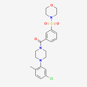 molecular formula C22H26ClN3O4S B4943845 4-[(3-{[4-(5-chloro-2-methylphenyl)-1-piperazinyl]carbonyl}phenyl)sulfonyl]morpholine 