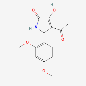 molecular formula C14H15NO5 B4943863 4-acetyl-5-(2,4-dimethoxyphenyl)-3-hydroxy-1,5-dihydro-2H-pyrrol-2-one 