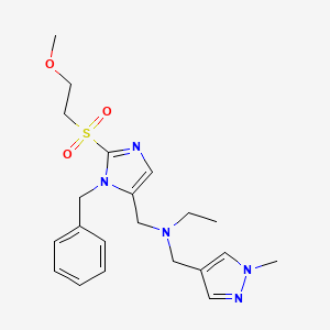 molecular formula C21H29N5O3S B4943864 ({1-benzyl-2-[(2-methoxyethyl)sulfonyl]-1H-imidazol-5-yl}methyl)ethyl[(1-methyl-1H-pyrazol-4-yl)methyl]amine 