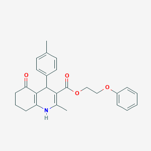 molecular formula C26H27NO4 B494387 2-Phenoxyethyl 2-methyl-4-(4-methylphenyl)-5-oxo-1,4,5,6,7,8-hexahydro-3-quinolinecarboxylate 
