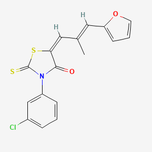 molecular formula C17H12ClNO2S2 B4943880 3-(3-chlorophenyl)-5-[3-(2-furyl)-2-methyl-2-propen-1-ylidene]-2-thioxo-1,3-thiazolidin-4-one 