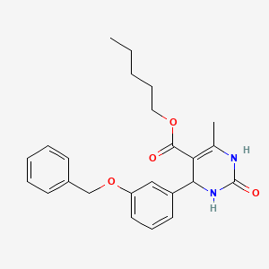 molecular formula C24H28N2O4 B4943886 pentyl 4-[3-(benzyloxy)phenyl]-6-methyl-2-oxo-1,2,3,4-tetrahydro-5-pyrimidinecarboxylate 