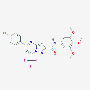 molecular formula C23H18BrF3N4O4 B494391 5-(4-bromophenyl)-7-(trifluoromethyl)-N-(3,4,5-trimethoxyphenyl)pyrazolo[1,5-a]pyrimidine-2-carboxamide 
