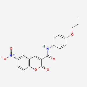 molecular formula C19H16N2O6 B4943918 6-nitro-2-oxo-N-(4-propoxyphenyl)-2H-chromene-3-carboxamide 
