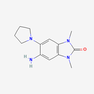 molecular formula C13H18N4O B4943943 5-amino-1,3-dimethyl-6-(1-pyrrolidinyl)-1,3-dihydro-2H-benzimidazol-2-one 