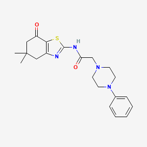 N-(5,5-dimethyl-7-oxo-4,5,6,7-tetrahydro-1,3-benzothiazol-2-yl)-2-(4-phenyl-1-piperazinyl)acetamide