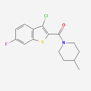 molecular formula C15H15ClFNOS B4943965 1-[(3-chloro-6-fluoro-1-benzothien-2-yl)carbonyl]-4-methylpiperidine 
