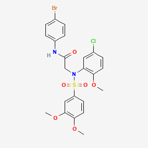 molecular formula C23H22BrClN2O6S B4943969 N~1~-(4-bromophenyl)-N~2~-(5-chloro-2-methoxyphenyl)-N~2~-[(3,4-dimethoxyphenyl)sulfonyl]glycinamide 