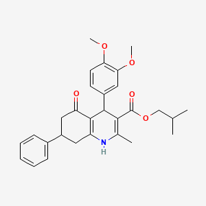 molecular formula C29H33NO5 B4943976 isobutyl 4-(3,4-dimethoxyphenyl)-2-methyl-5-oxo-7-phenyl-1,4,5,6,7,8-hexahydro-3-quinolinecarboxylate 