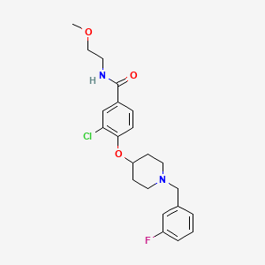 molecular formula C22H26ClFN2O3 B4943993 3-chloro-4-{[1-(3-fluorobenzyl)-4-piperidinyl]oxy}-N-(2-methoxyethyl)benzamide 