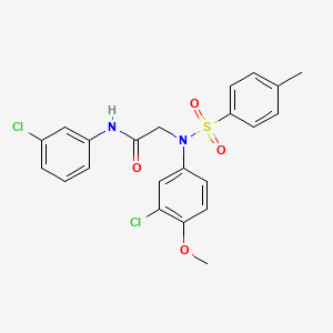 molecular formula C22H20Cl2N2O4S B4944008 N~2~-(3-chloro-4-methoxyphenyl)-N~1~-(3-chlorophenyl)-N~2~-[(4-methylphenyl)sulfonyl]glycinamide 