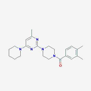 molecular formula C23H31N5O B4944051 2-[4-(3,4-dimethylbenzoyl)-1-piperazinyl]-4-methyl-6-(1-piperidinyl)pyrimidine 