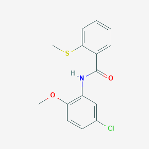 molecular formula C15H14ClNO2S B4944060 N-(5-chloro-2-methoxyphenyl)-2-(methylthio)benzamide 