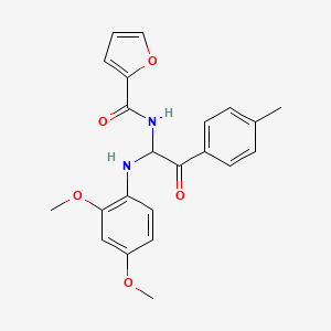 molecular formula C22H22N2O5 B4944074 N-[1-[(2,4-dimethoxyphenyl)amino]-2-(4-methylphenyl)-2-oxoethyl]-2-furamide 