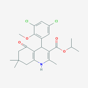 molecular formula C23H27Cl2NO4 B4944082 isopropyl 4-(3,5-dichloro-2-methoxyphenyl)-2,7,7-trimethyl-5-oxo-1,4,5,6,7,8-hexahydro-3-quinolinecarboxylate 