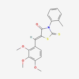 molecular formula C20H19NO4S2 B4944125 3-(2-methylphenyl)-2-thioxo-5-(2,3,4-trimethoxybenzylidene)-1,3-thiazolidin-4-one 