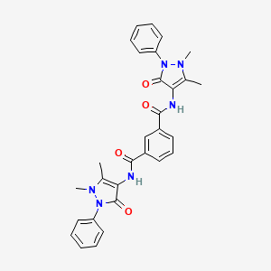 molecular formula C30H28N6O4 B4944126 N,N'-bis(1,5-dimethyl-3-oxo-2-phenyl-2,3-dihydro-1H-pyrazol-4-yl)isophthalamide 