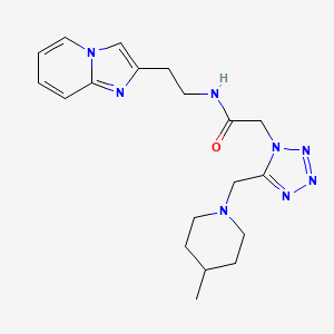 molecular formula C19H26N8O B4944155 N-(2-imidazo[1,2-a]pyridin-2-ylethyl)-2-{5-[(4-methyl-1-piperidinyl)methyl]-1H-tetrazol-1-yl}acetamide 