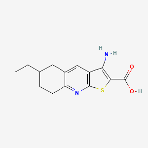 molecular formula C14H16N2O2S B4944200 3-amino-6-ethyl-5,6,7,8-tetrahydrothieno[2,3-b]quinoline-2-carboxylic acid 