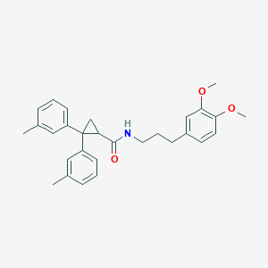 molecular formula C29H33NO3 B4944206 N-[3-(3,4-dimethoxyphenyl)propyl]-2,2-bis(3-methylphenyl)cyclopropanecarboxamide 