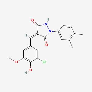 molecular formula C19H17ClN2O4 B4944218 4-(3-chloro-4-hydroxy-5-methoxybenzylidene)-1-(3,4-dimethylphenyl)-3,5-pyrazolidinedione 