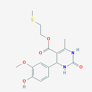 molecular formula C16H20N2O5S B4944226 2-(methylthio)ethyl 4-(4-hydroxy-3-methoxyphenyl)-6-methyl-2-oxo-1,2,3,4-tetrahydro-5-pyrimidinecarboxylate 