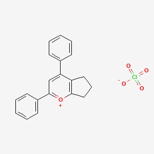 molecular formula C20H17ClO5 B4944235 2,4-diphenyl-6,7-dihydro-5H-cyclopenta[b]pyranium perchlorate 