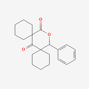 molecular formula C21H26O3 B4944253 16-phenyl-15-oxadispiro[5.1.5.3]hexadecane-7,14-dione 