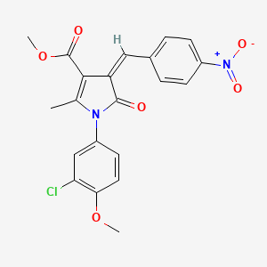 molecular formula C21H17ClN2O6 B4944276 methyl 1-(3-chloro-4-methoxyphenyl)-2-methyl-4-(4-nitrobenzylidene)-5-oxo-4,5-dihydro-1H-pyrrole-3-carboxylate 