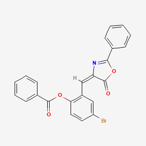 molecular formula C23H14BrNO4 B4944321 4-bromo-2-[(5-oxo-2-phenyl-1,3-oxazol-4(5H)-ylidene)methyl]phenyl benzoate 