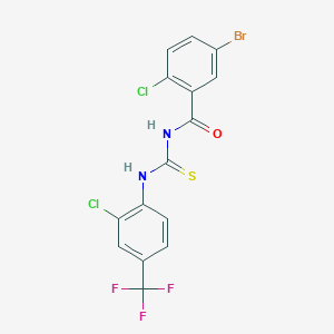 molecular formula C15H8BrCl2F3N2OS B4944327 5-bromo-2-chloro-N-({[2-chloro-4-(trifluoromethyl)phenyl]amino}carbonothioyl)benzamide 