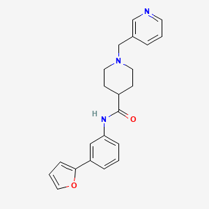 molecular formula C22H23N3O2 B4944334 N-[3-(2-furyl)phenyl]-1-(3-pyridinylmethyl)-4-piperidinecarboxamide 