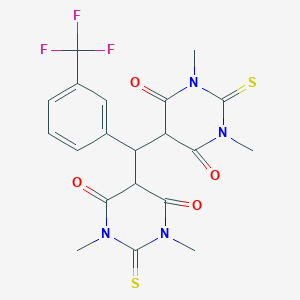 molecular formula C20H19F3N4O4S2 B494435 5-{(1,3-dimethyl-4,6-dioxo-2-thioxohexahydro-5-pyrimidinyl)[3-(trifluoromethyl)phenyl]methyl}-1,3-dimethyl-2-thioxodihydro-4,6(1H,5H)-pyrimidinedione 