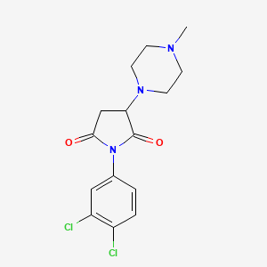 molecular formula C15H17Cl2N3O2 B4944359 1-(3,4-dichlorophenyl)-3-(4-methyl-1-piperazinyl)-2,5-pyrrolidinedione 
