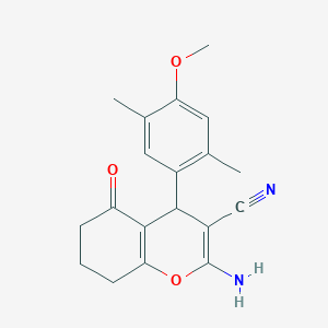 molecular formula C19H20N2O3 B4944377 2-amino-4-(4-methoxy-2,5-dimethylphenyl)-5-oxo-5,6,7,8-tetrahydro-4H-chromene-3-carbonitrile 