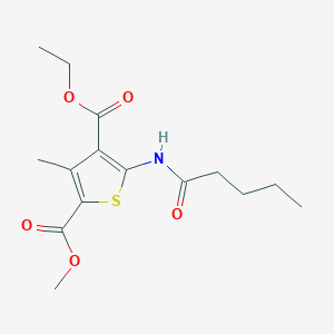 molecular formula C15H21NO5S B4944400 4-ethyl 2-methyl 3-methyl-5-(pentanoylamino)-2,4-thiophenedicarboxylate 