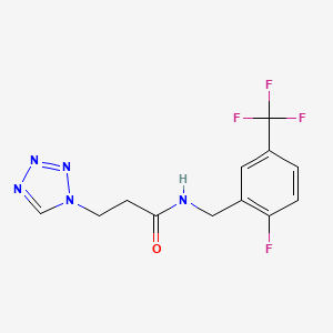 molecular formula C12H11F4N5O B4944406 N-[2-fluoro-5-(trifluoromethyl)benzyl]-3-(1H-tetrazol-1-yl)propanamide 