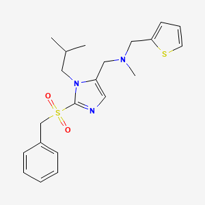 molecular formula C21H27N3O2S2 B4944431 1-[2-(benzylsulfonyl)-1-isobutyl-1H-imidazol-5-yl]-N-methyl-N-(2-thienylmethyl)methanamine 
