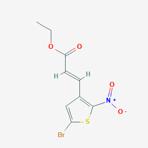molecular formula C9H8BrNO4S B494444 Ethyl 3-{5-bromo-2-nitro-3-thienyl}acrylate 