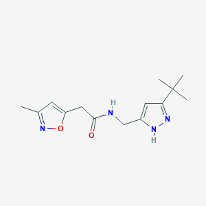 molecular formula C14H20N4O2 B4944455 N-[(5-tert-butyl-1H-pyrazol-3-yl)methyl]-2-(3-methyl-5-isoxazolyl)acetamide 