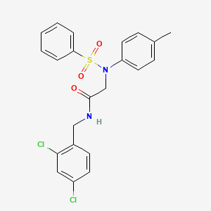 molecular formula C22H20Cl2N2O3S B4944498 N~1~-(2,4-dichlorobenzyl)-N~2~-(4-methylphenyl)-N~2~-(phenylsulfonyl)glycinamide 