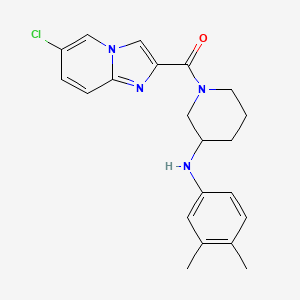molecular formula C21H23ClN4O B4944513 1-[(6-chloroimidazo[1,2-a]pyridin-2-yl)carbonyl]-N-(3,4-dimethylphenyl)-3-piperidinamine 