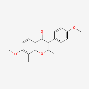 molecular formula C19H18O4 B4944542 7-methoxy-3-(4-methoxyphenyl)-2,8-dimethyl-4H-chromen-4-one 