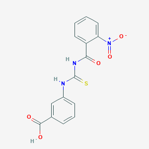 molecular formula C15H11N3O5S B4944545 3-({[(2-nitrobenzoyl)amino]carbonothioyl}amino)benzoic acid 