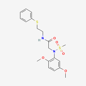 molecular formula C19H24N2O5S2 B4944570 N~2~-(2,5-dimethoxyphenyl)-N~2~-(methylsulfonyl)-N~1~-[2-(phenylthio)ethyl]glycinamide 