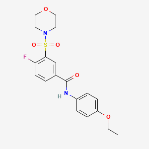 molecular formula C19H21FN2O5S B4944580 N-(4-ethoxyphenyl)-4-fluoro-3-(4-morpholinylsulfonyl)benzamide 