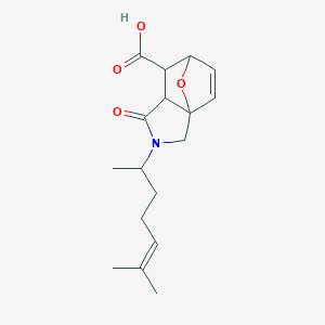 3-(6-Methylhept-5-en-2-yl)-4-oxo-10-oxa-3-azatricyclo[5.2.1.01,5]dec-8-ene-6-carboxylic acid